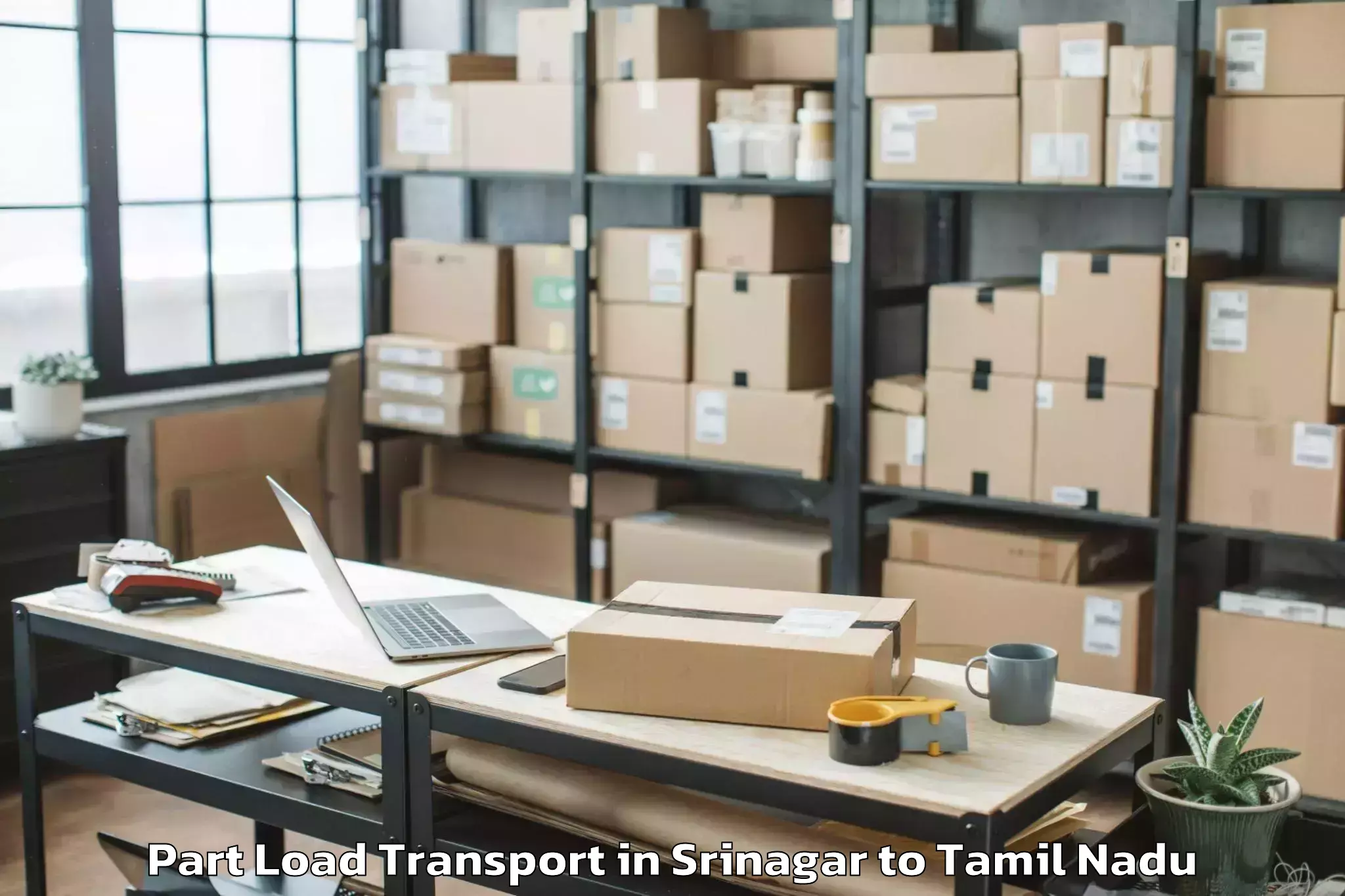 Reliable Srinagar to Pudukkottai Part Load Transport